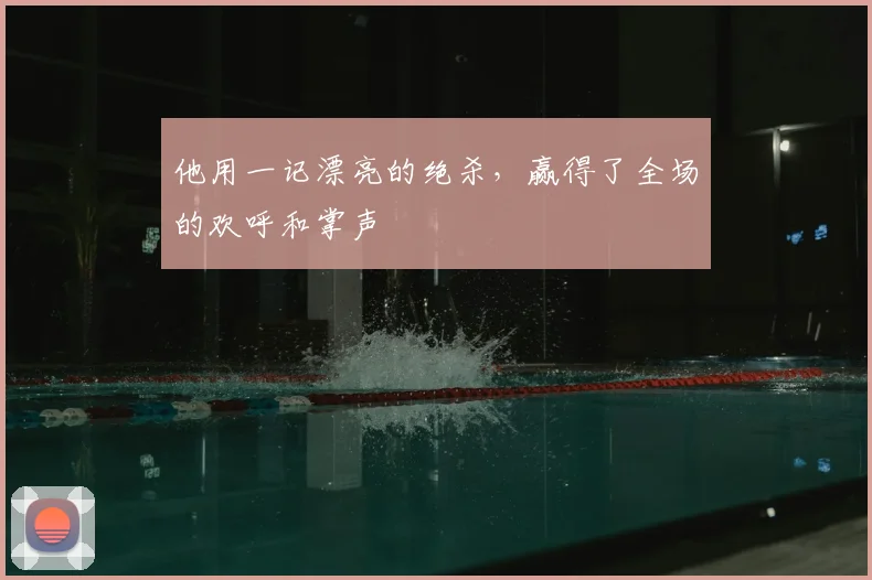 他用一记漂亮的绝杀,赢得了全场的欢呼和掌声